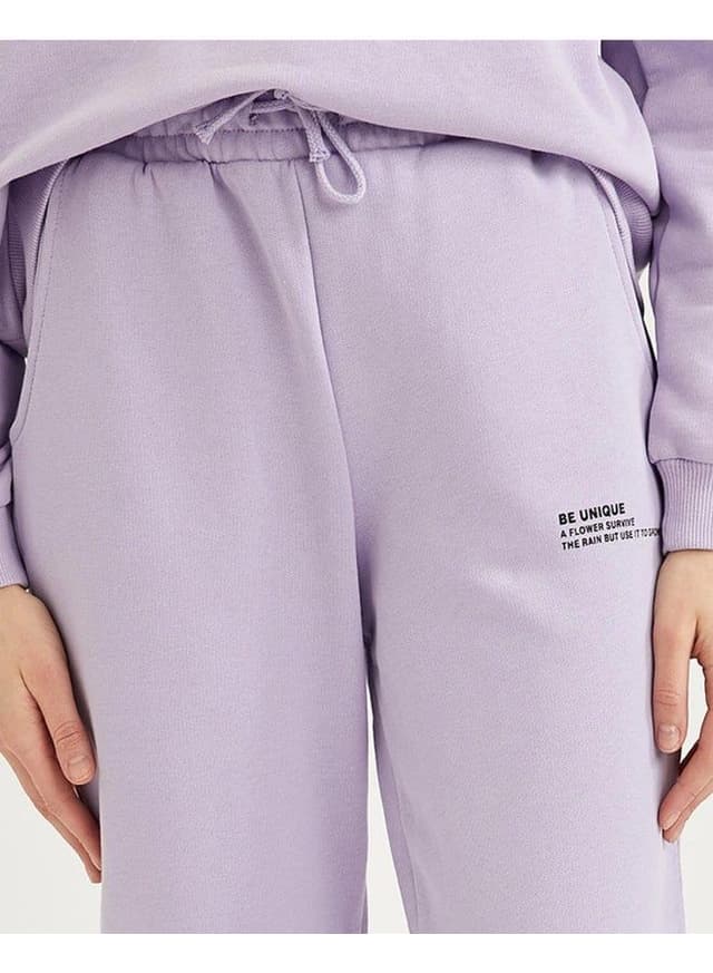Relaxed Fit Knitted Joggers Lilac