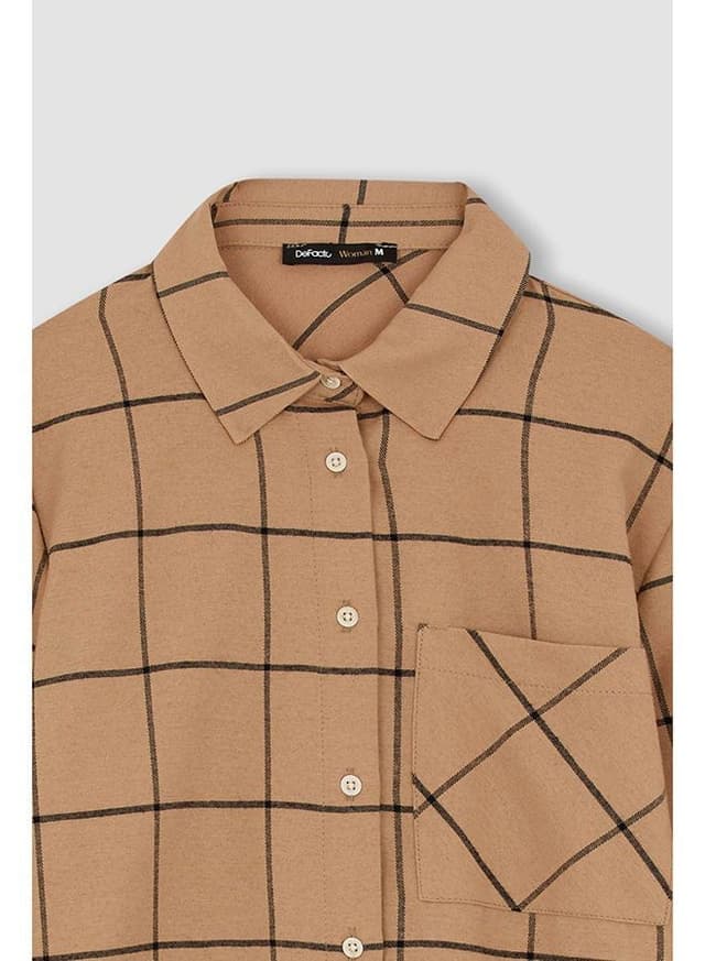 Woman Brown Long Sleeve Tunic LT.CAMEL